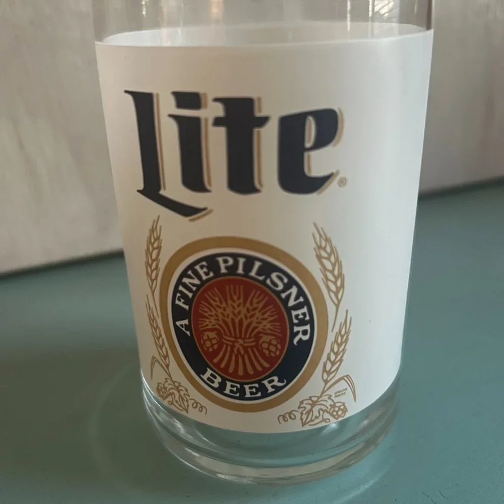 Vintage Miller Lite Can-shaped Pint Glass Beer Home Brewery Pilsner Ale
